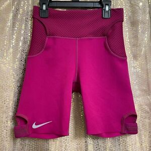 Nike Womens City Ready Running 7" Compression‎ Shorts Berry Fuchsia Small NWOT